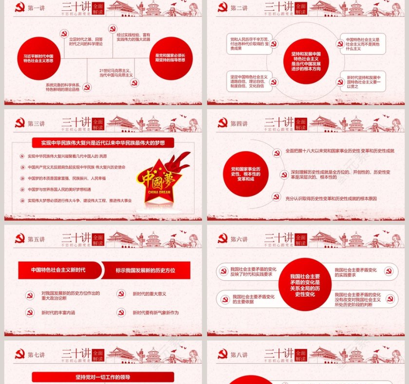 习近平30讲重要讲话新时代中国特色社会主义思想十九大党课ppt第2张
