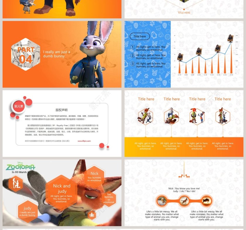 《疯狂动物城》主题PPT作品第4张