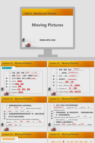 Moving Pictures-Unit 6   Movies and Theatre教学ppt课件