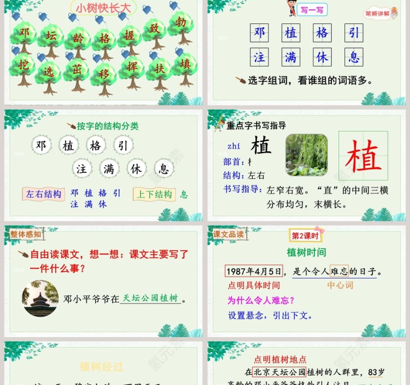课文解析二年级语文下册邓小平爷爷植树语文课件PPT第2张