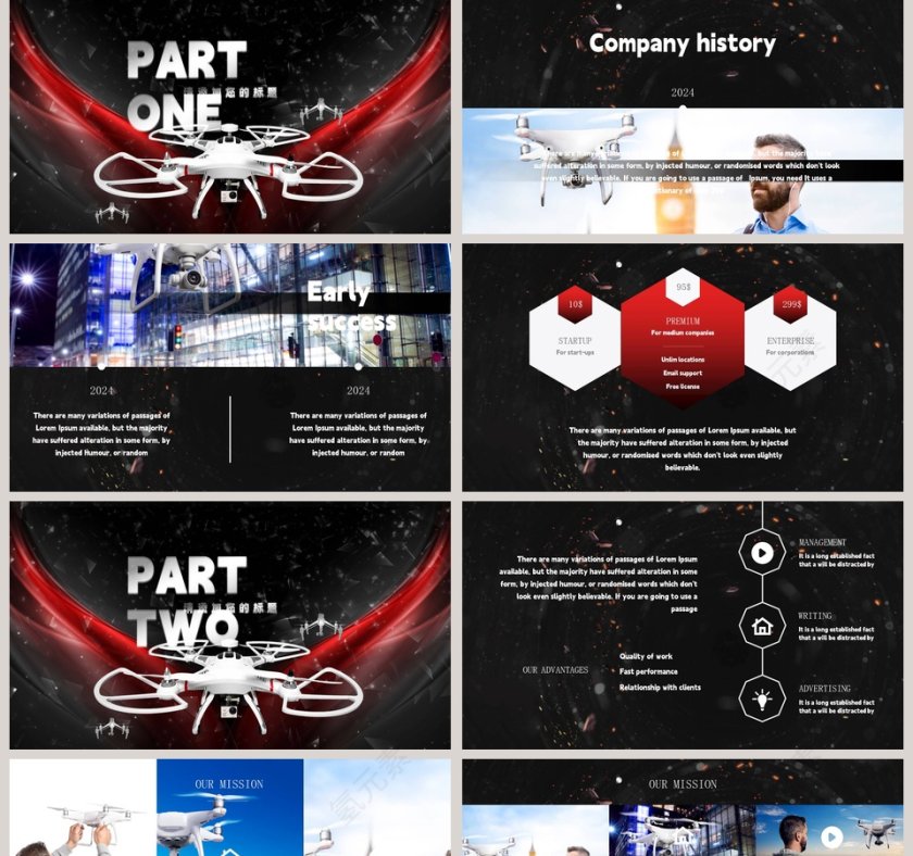 科技风无人机时代计划书PPT模板第2张
