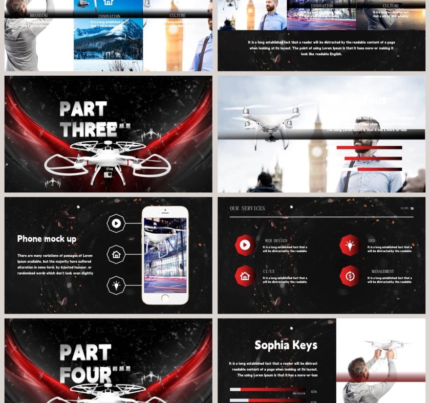 科技风无人机时代计划书PPT模板第3张