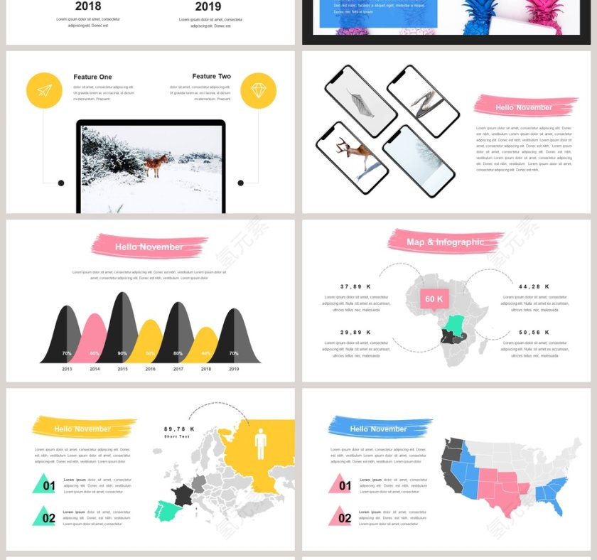 你好十一月PPT模板第4张