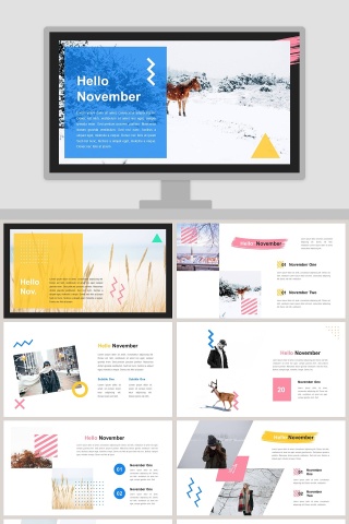 你好十一月PPT模板