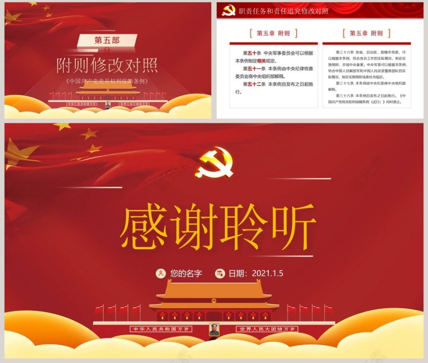 中国共产党党员权利保障条例修订前后对照表学习解读PPT模板第8张