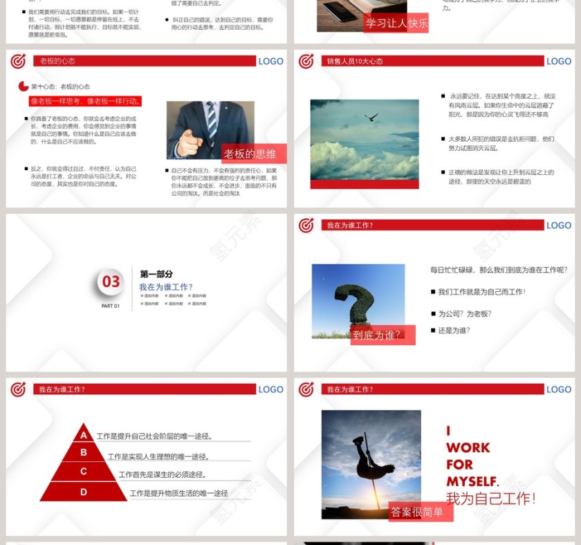 红色简约销售心态培训PPT第4张