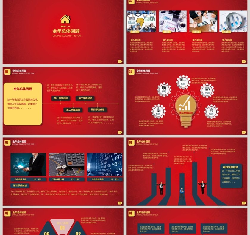 年终工作总结汇报PPT模板 第2张