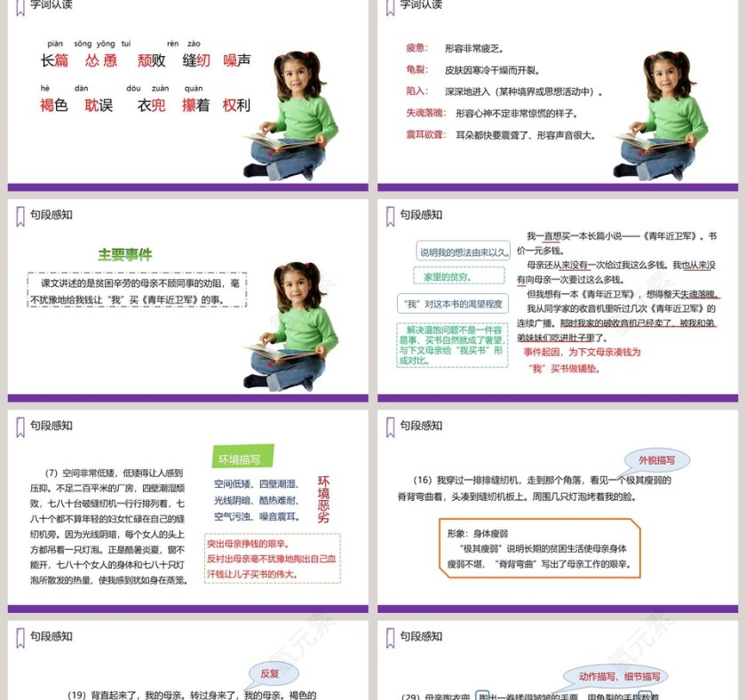 课文解析五年级语文上册慈母情深语文课件PPT第2张