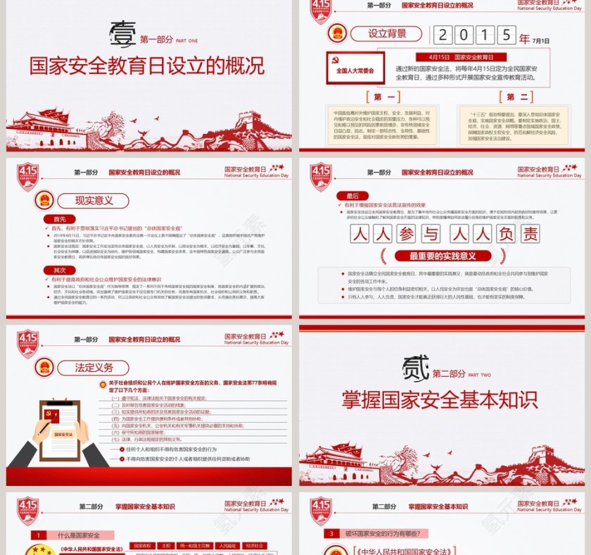 国家安全教育日PPT模板第2张