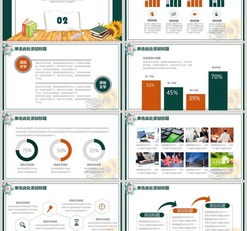 扁平化简约信息化教学设计PPT模板第3张