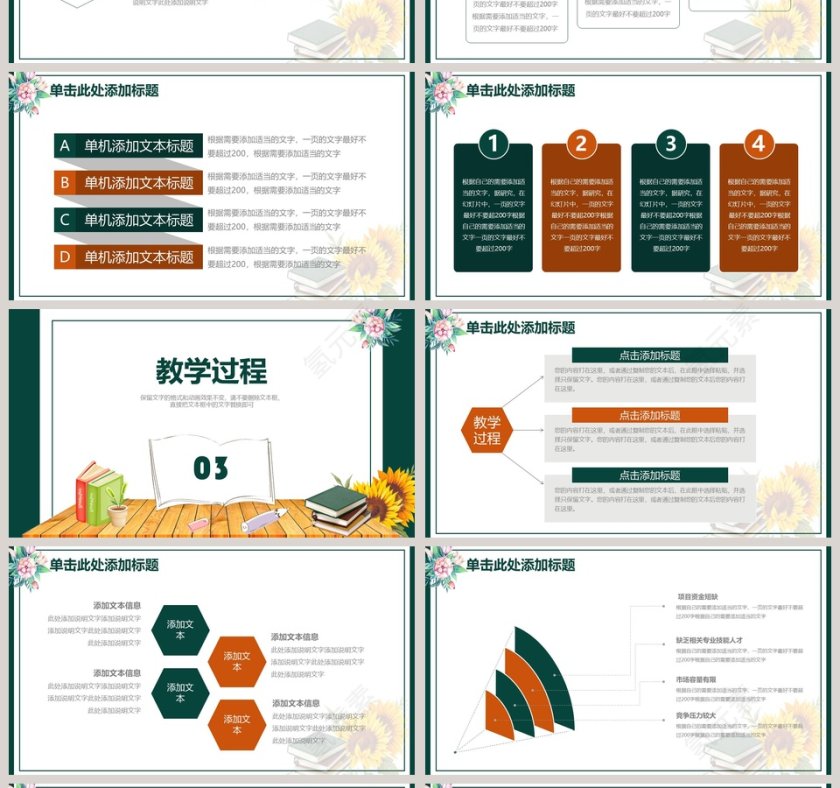 扁平化简约信息化教学设计PPT模板第4张