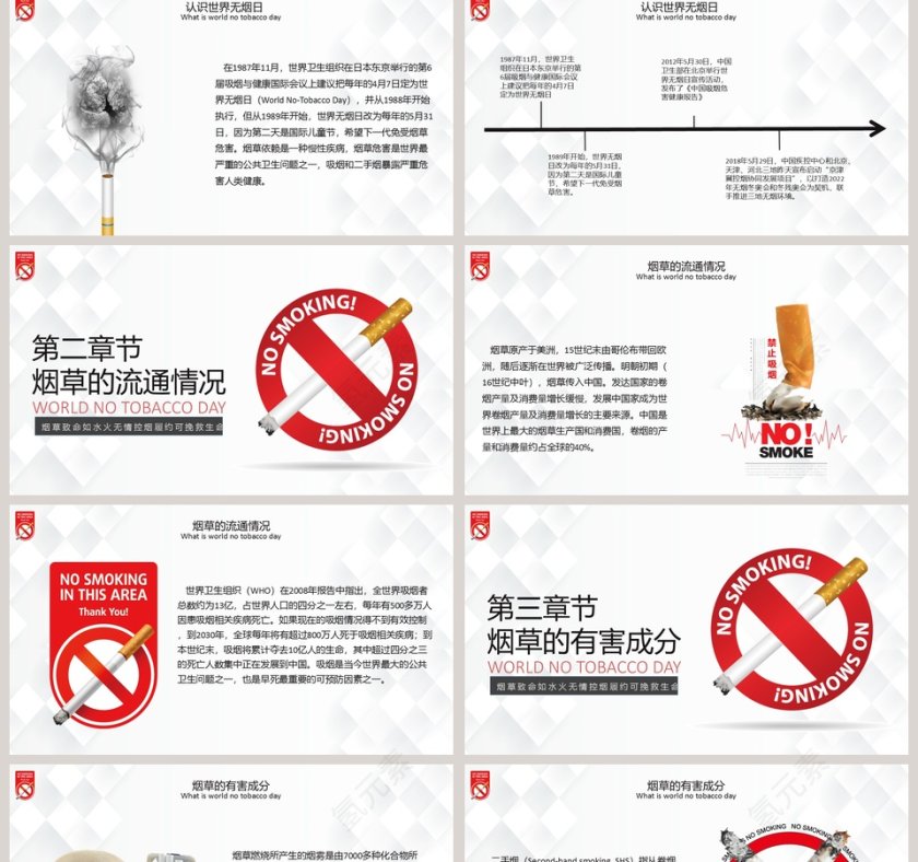 世界无烟日禁止吸烟PPT模板第2张