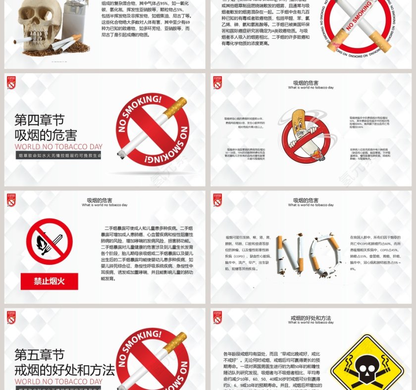 世界无烟日禁止吸烟PPT模板第3张