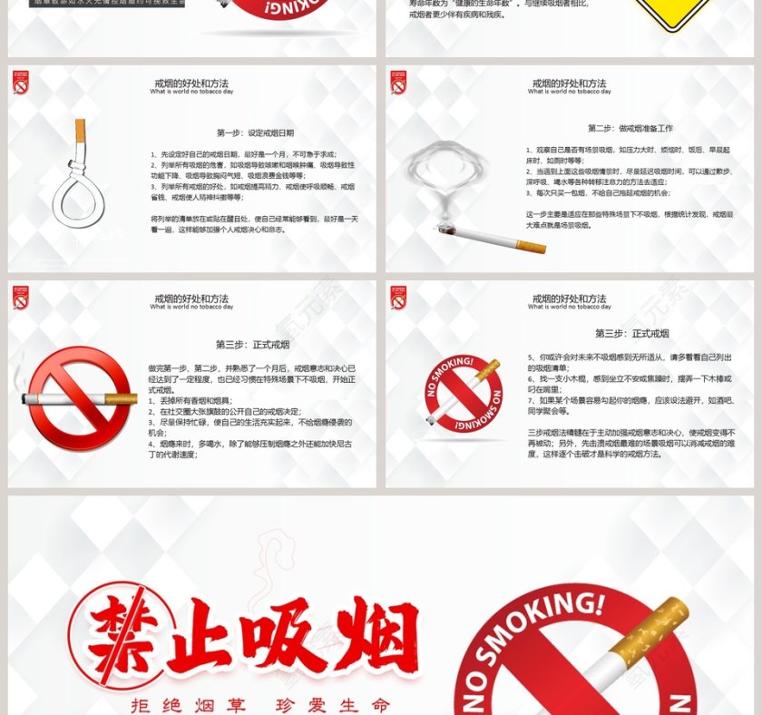 世界无烟日禁止吸烟PPT模板第4张