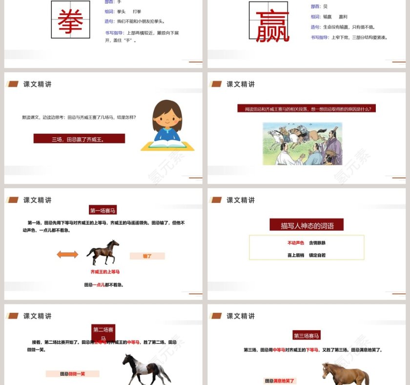 部编版五年级语文下册田忌赛马PPT课件第3张