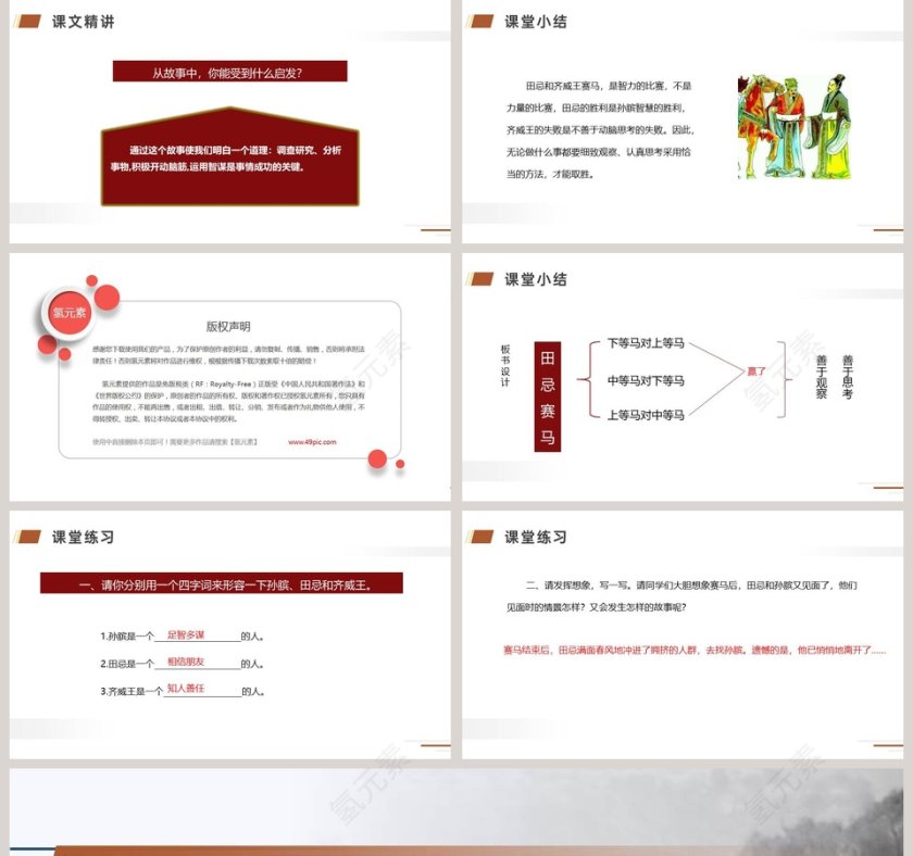 部编版五年级语文下册田忌赛马PPT课件第5张