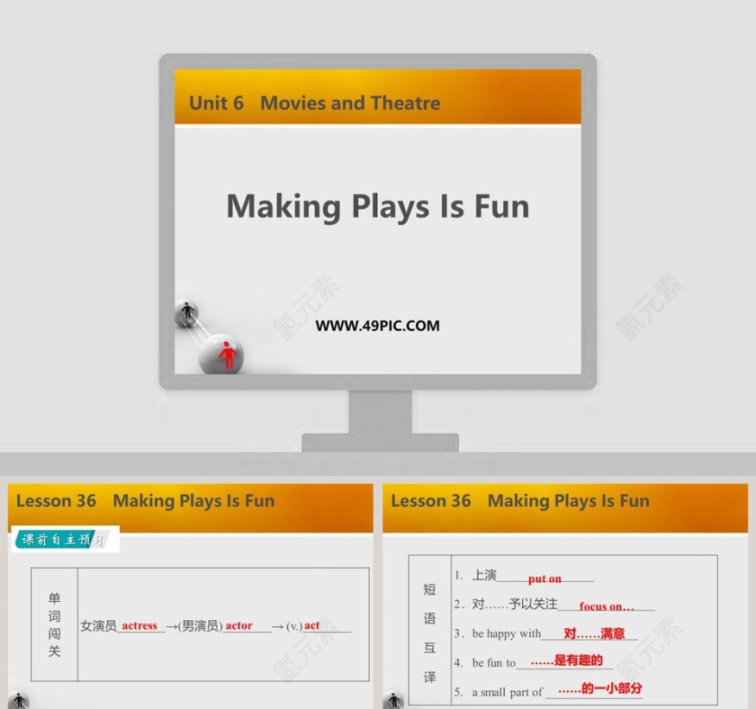 Making Plays Is Fun-Unit 6   Movies and Theatre教学ppt课件第1张
