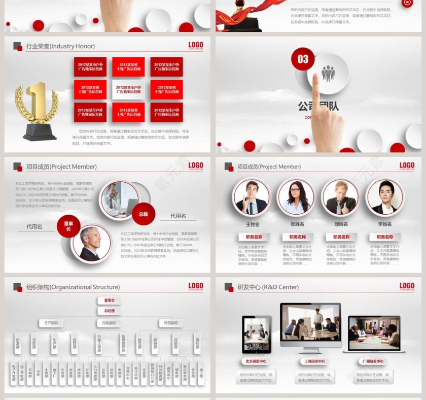 大气时尚框架完整公司简介模板企业简介介绍PPT 第4张