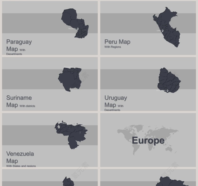 世界中国地图PPT模板第8张