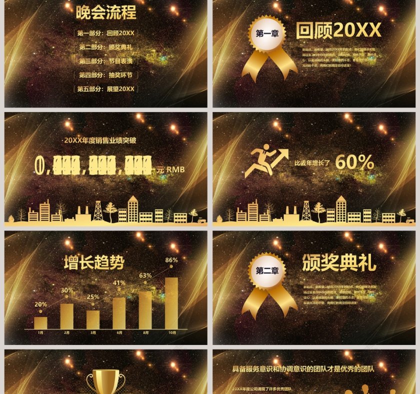 年终总结暨颁奖盛典PPT模板年会PPT第2张