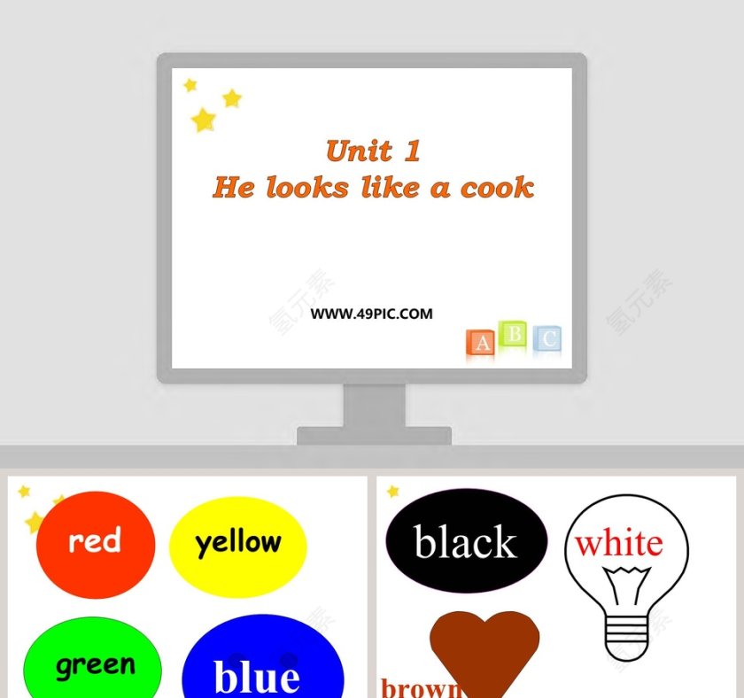 Unit 1-He looks like a cook教学ppt课件第1张