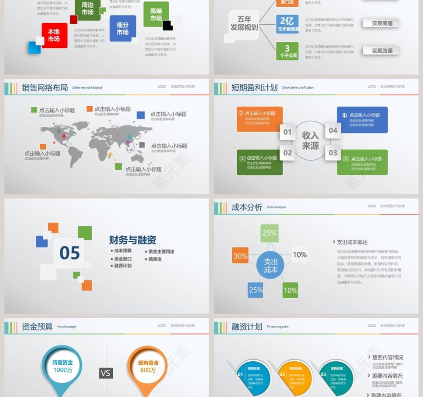 简洁实用创业融资计划书商业计划书路演PPT模板第6张