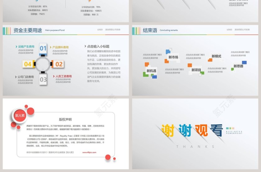 简洁实用创业融资计划书商业计划书路演PPT模板第7张