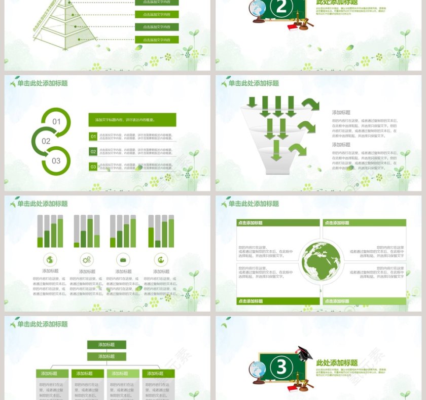 绿色小清新教育教学PPT模板第3张