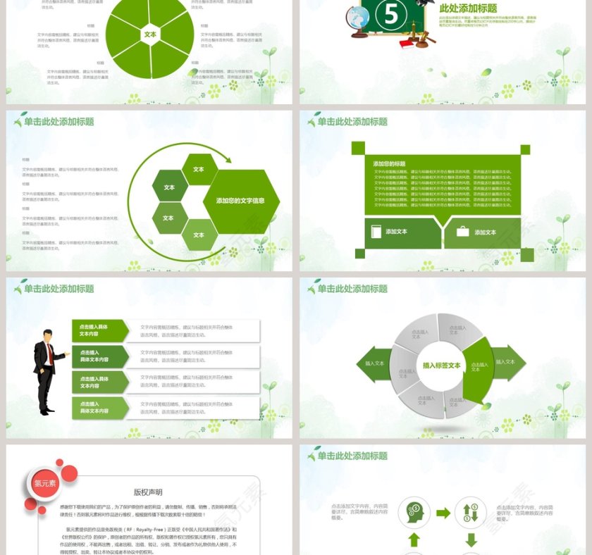绿色小清新教育教学PPT模板第6张