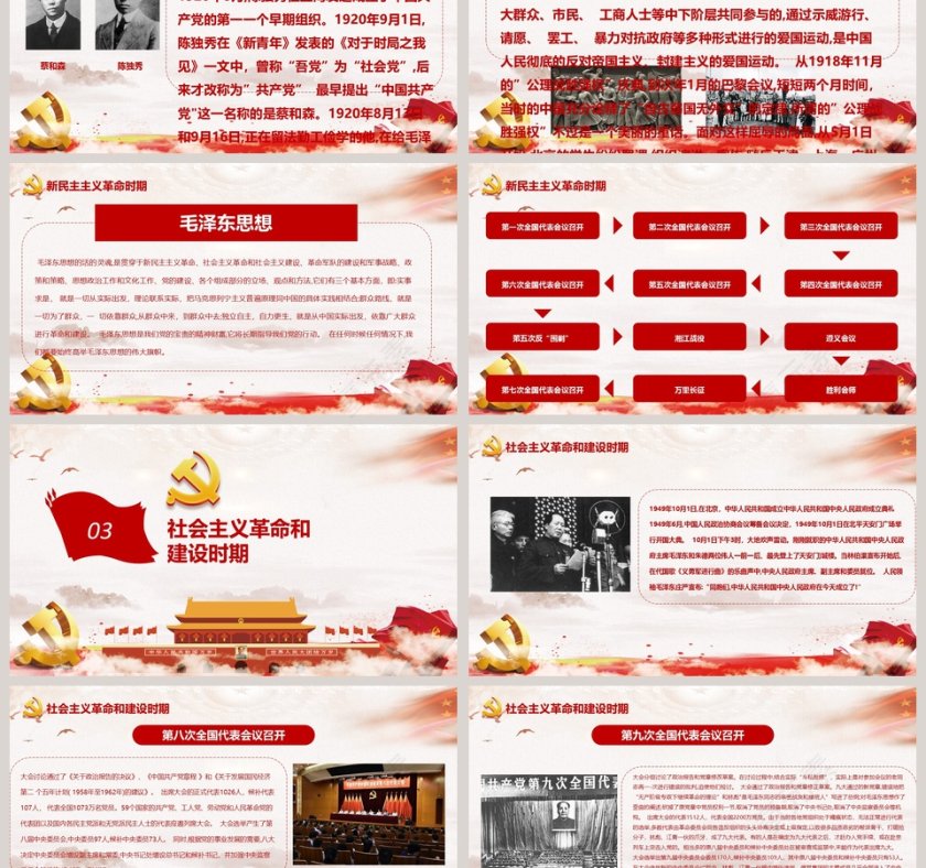 建党节光辉的历程主题PPT模板第3张