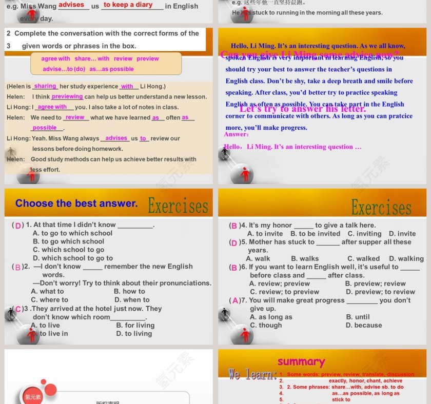 Unit 3 Topic 3-Could you give us some advice on how to learn English well教学ppt课件第4张