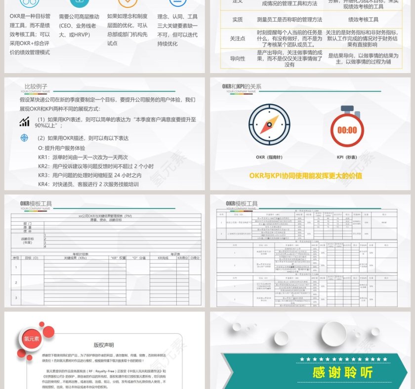 简约清新OKR工作法PPT模板第6张