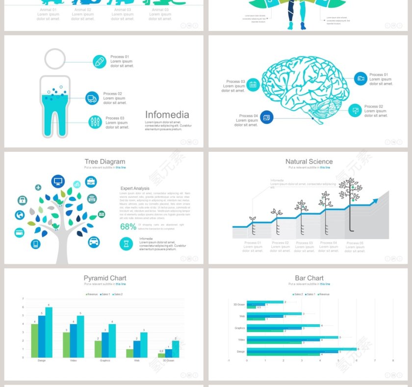 多彩创意可视化图表集PPT模板第4张
