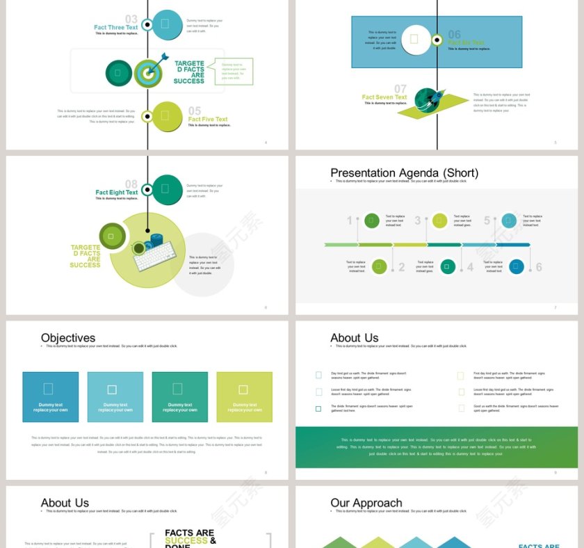 时间线信息可视化图表集PPT模板第2张