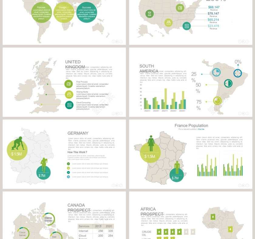 时间线信息可视化图表集PPT模板第6张