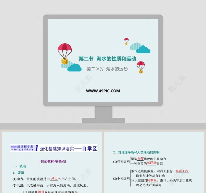 第二课时 海水的运动-第二节  海水的性质和运动教学ppt课件第1张