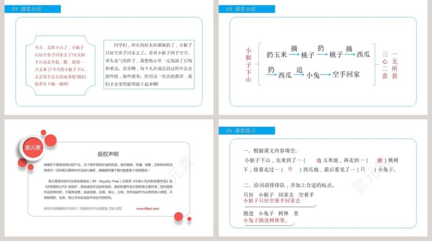 部编版一年级语文下册小猴子下山语文课件PPT第5张