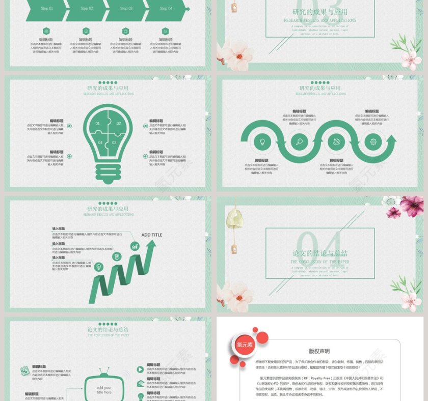 日系小清新论文答辩ppt第3张