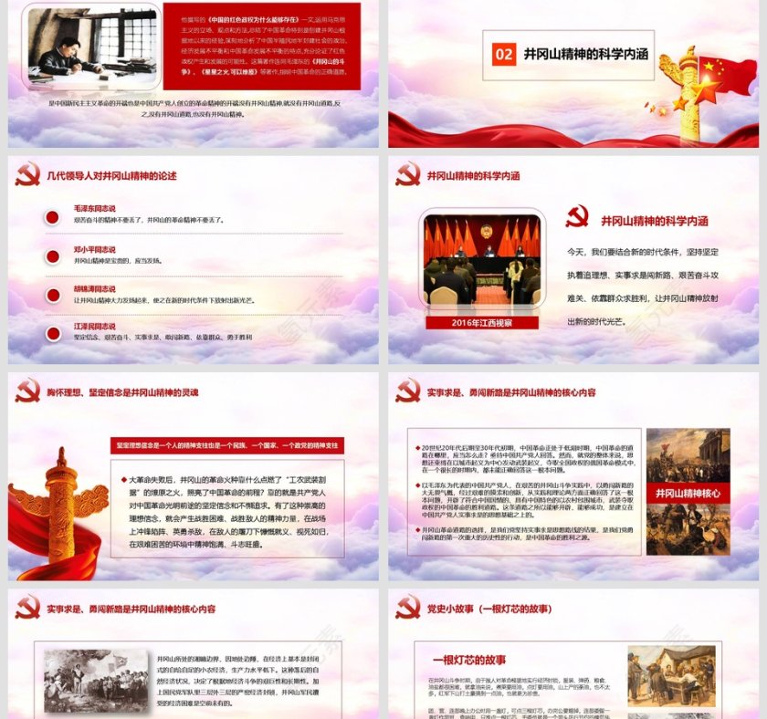 弘扬井冈山精神坚定理想信念党课PPT课件第3张