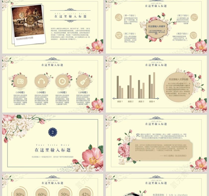 如果你跟我一样偏爱复古主题PPT模板第2张