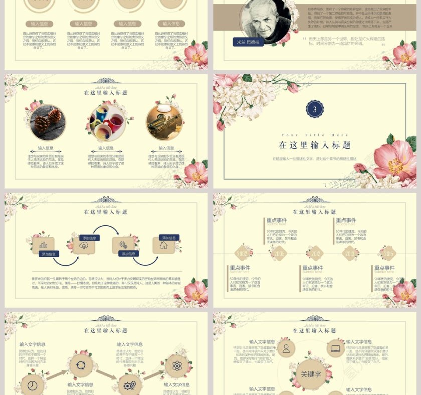 如果你跟我一样偏爱复古主题PPT模板第3张