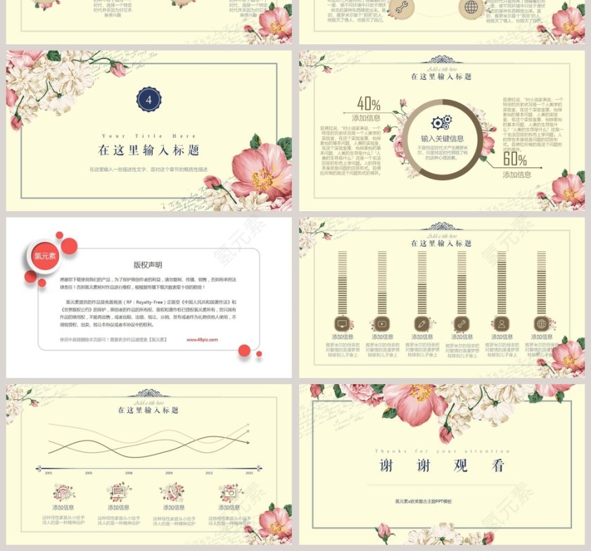 如果你跟我一样偏爱复古主题PPT模板第4张