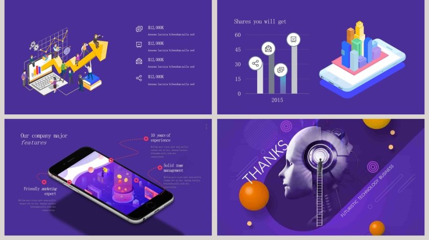 蓝色简约人工智能PPT模板第5张