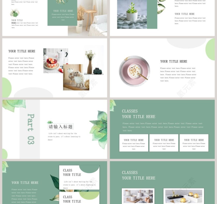 小清新植物教育培训PPT模板第3张