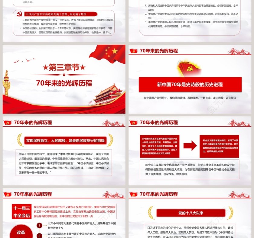 热烈庆祝中华人民共和国成立70周年ppt模板第3张