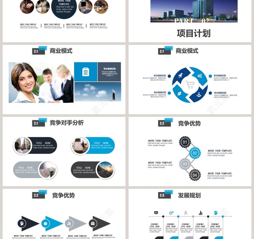公司企业项目商业计划书PPT模板第3张