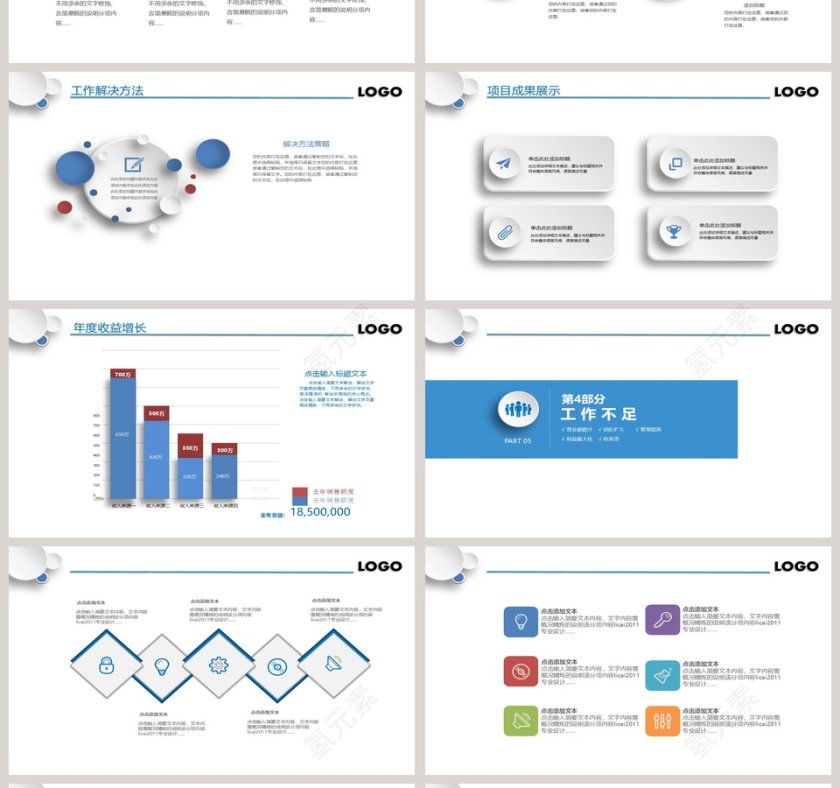 简约大气公司年度工作总结报告ppt模板第4张