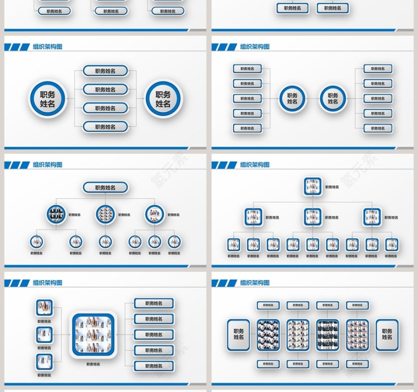 企业组织结构图ppt组织架构图模板第4张