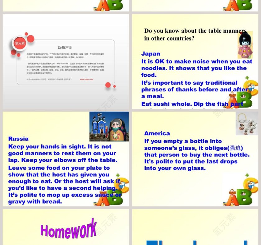 Unit 10-You are supposed to shake hands教学ppt课件第6张