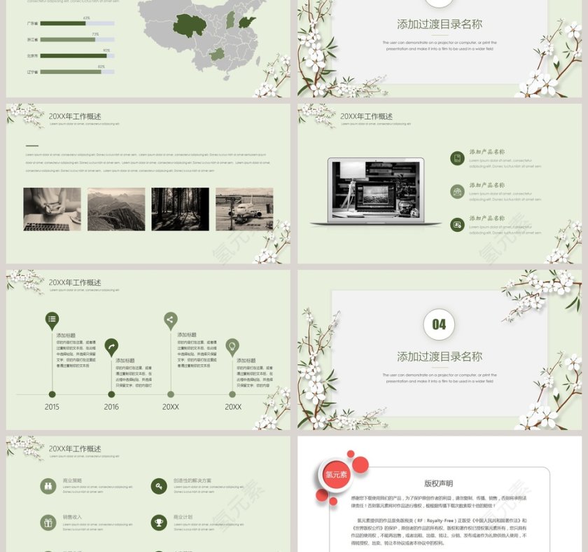 2019年工作总结简约PPT模板第3张